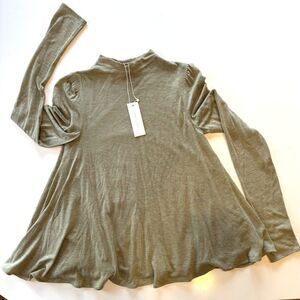 Rebecca Taylor Trapeze Wool Blend Mock Neck Top Sample Sz S Minimalist Feminine